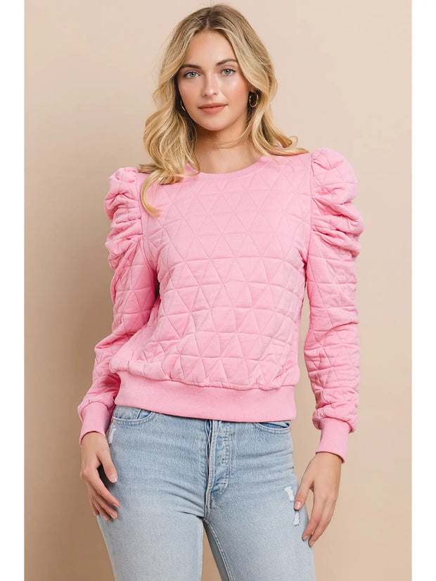 Pink Kaia Quilt Pullover