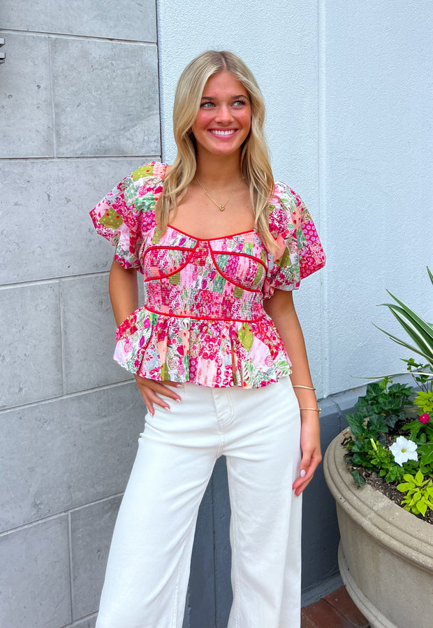 Patchwork Floral Top