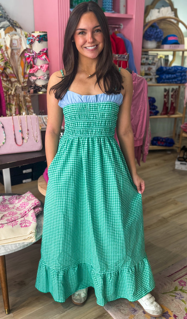 Hattie Gingham Maxi  Ella Bleu Boutique