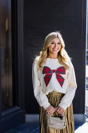 Joyful Plaid Bow Top