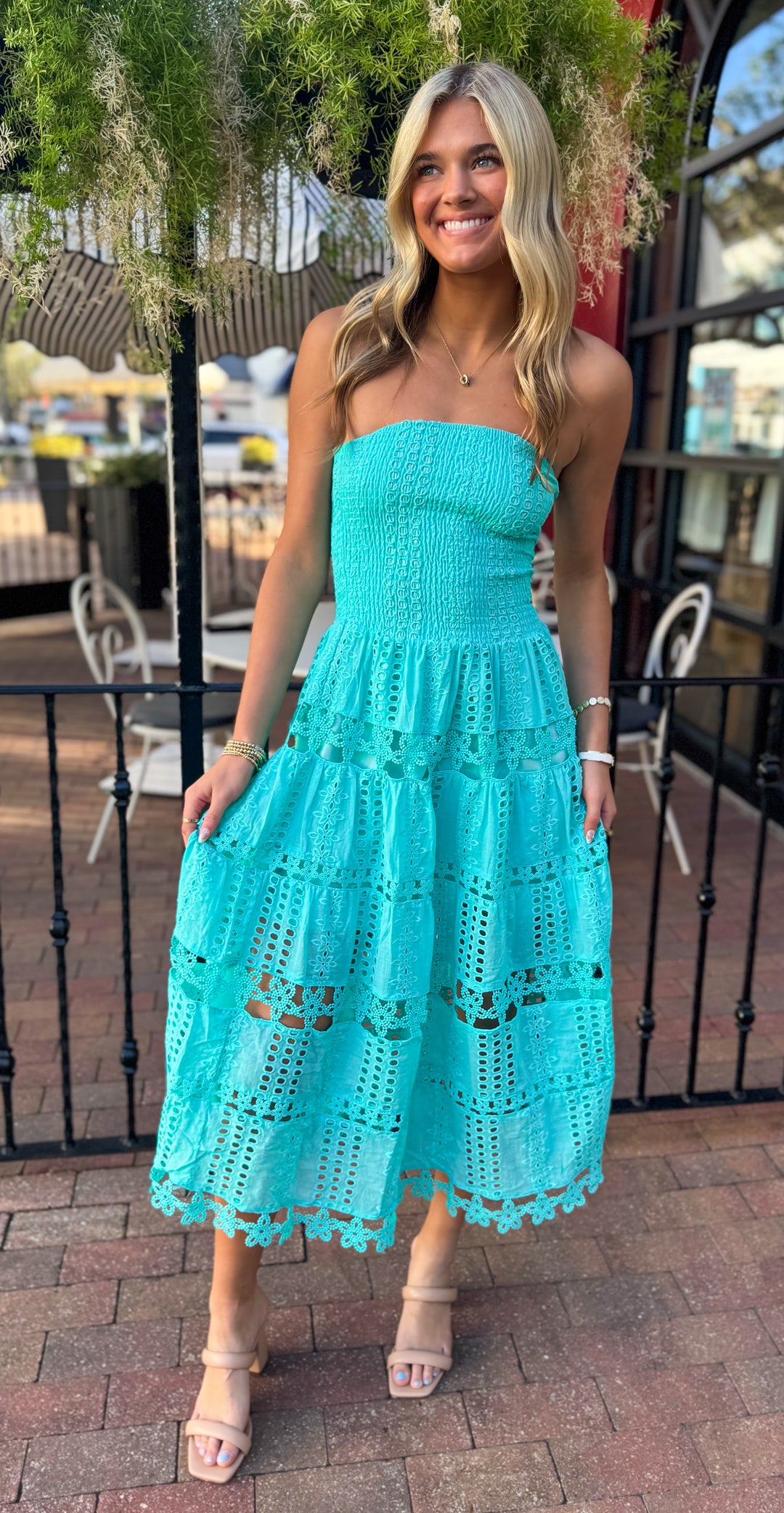 Aquamarine Eyelet Midi