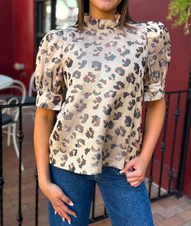 Golden Leopard Top