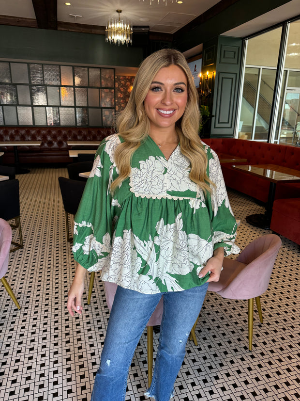 Evergreen Blooms Top