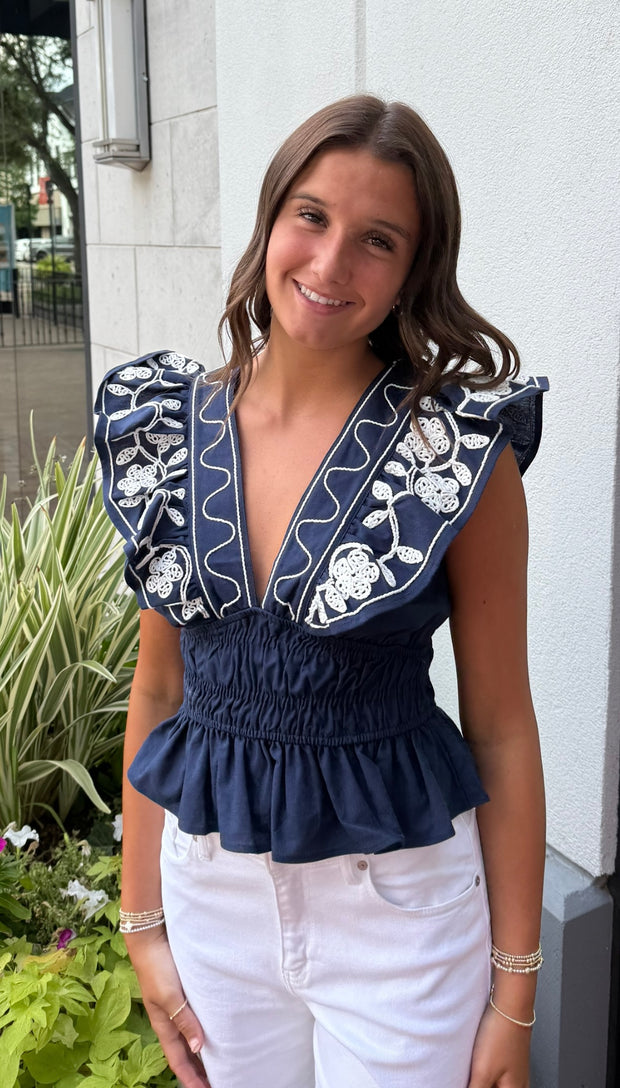 Nora Ruffle Top