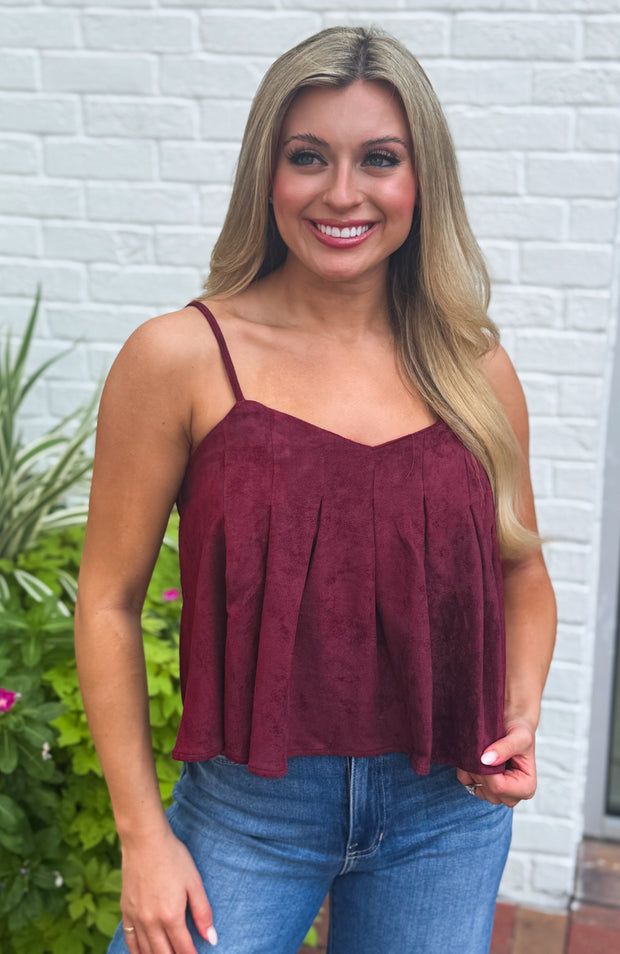 Merlot Suede Cami
