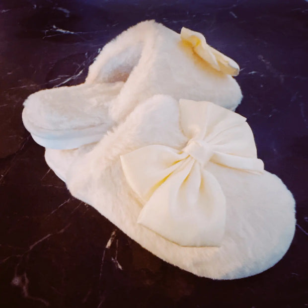 Satin Bow Slippers