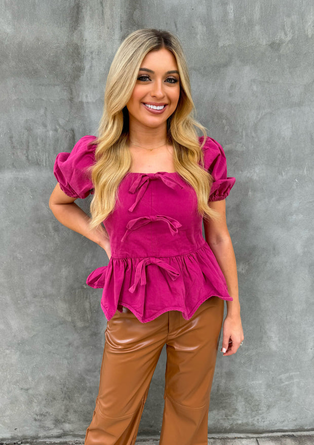 Plum Ribbon Top