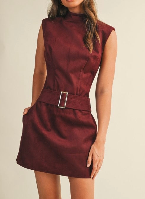 Cherry Suede Dress