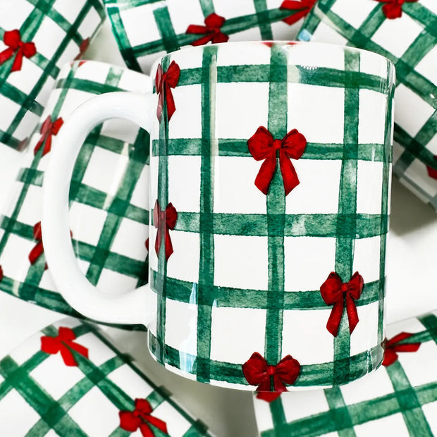 Plaid Ribbon Mug