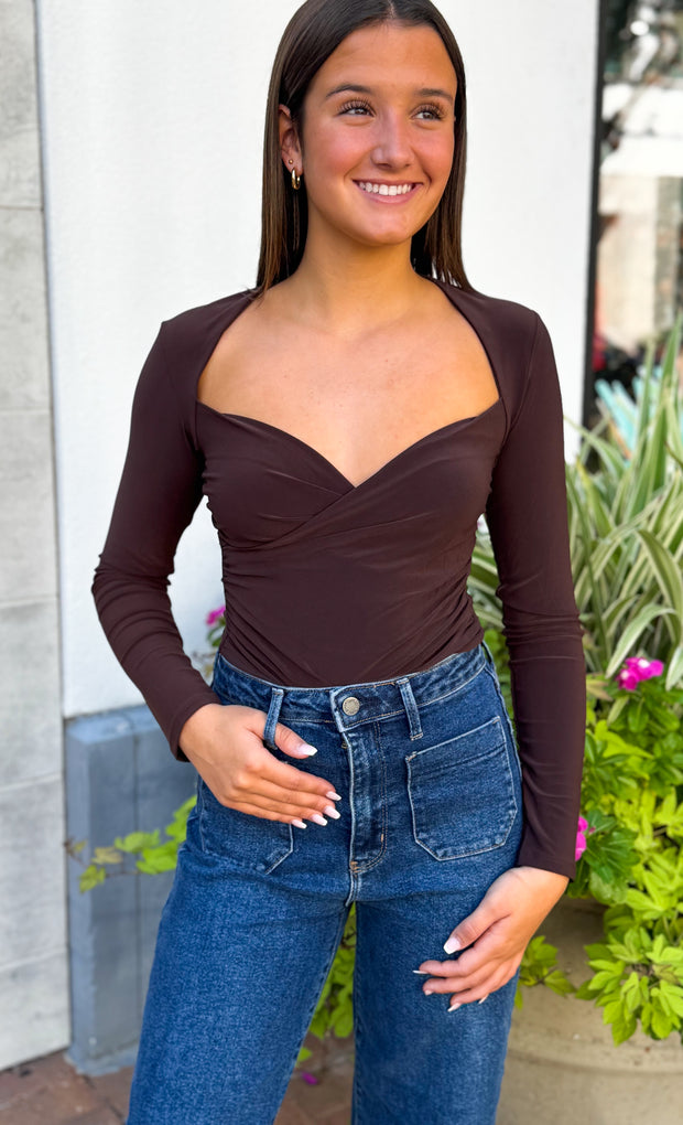 Espresso Drape Top