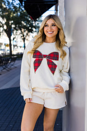 Joyful Plaid Bow Top