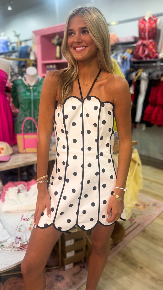 Shay Dotted Halter Dress