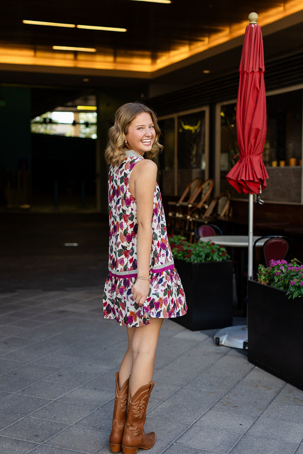 Plum Floral Dress