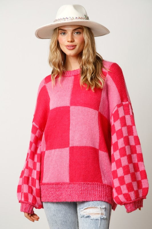 Lovely Check Sweater