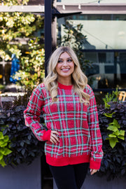 Sequin Plaid Top