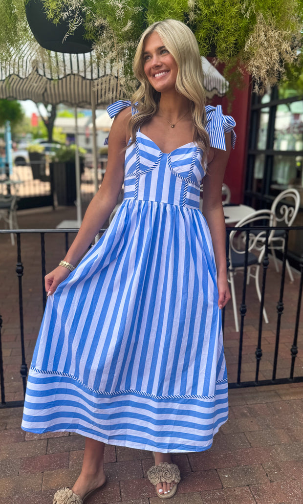 Blue Skies Striped Maxi
